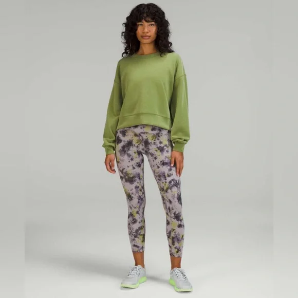 Lululemon Perfectly Oversized Cropped Crew - Softstreme (Size 6) green foliage - Picture 2 of 8